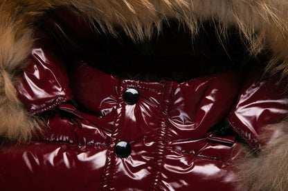 Shiny Waterproof Kids' Down Parka – Real Fur Hood