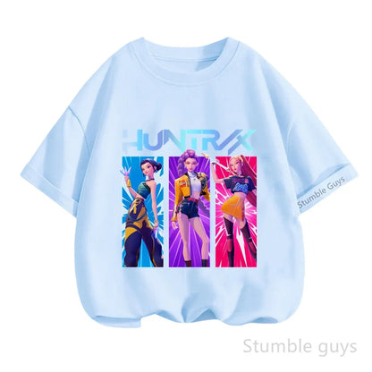 Kpop Demon Hunters Anime T-Shirt – Cool Short Sleeve for Children