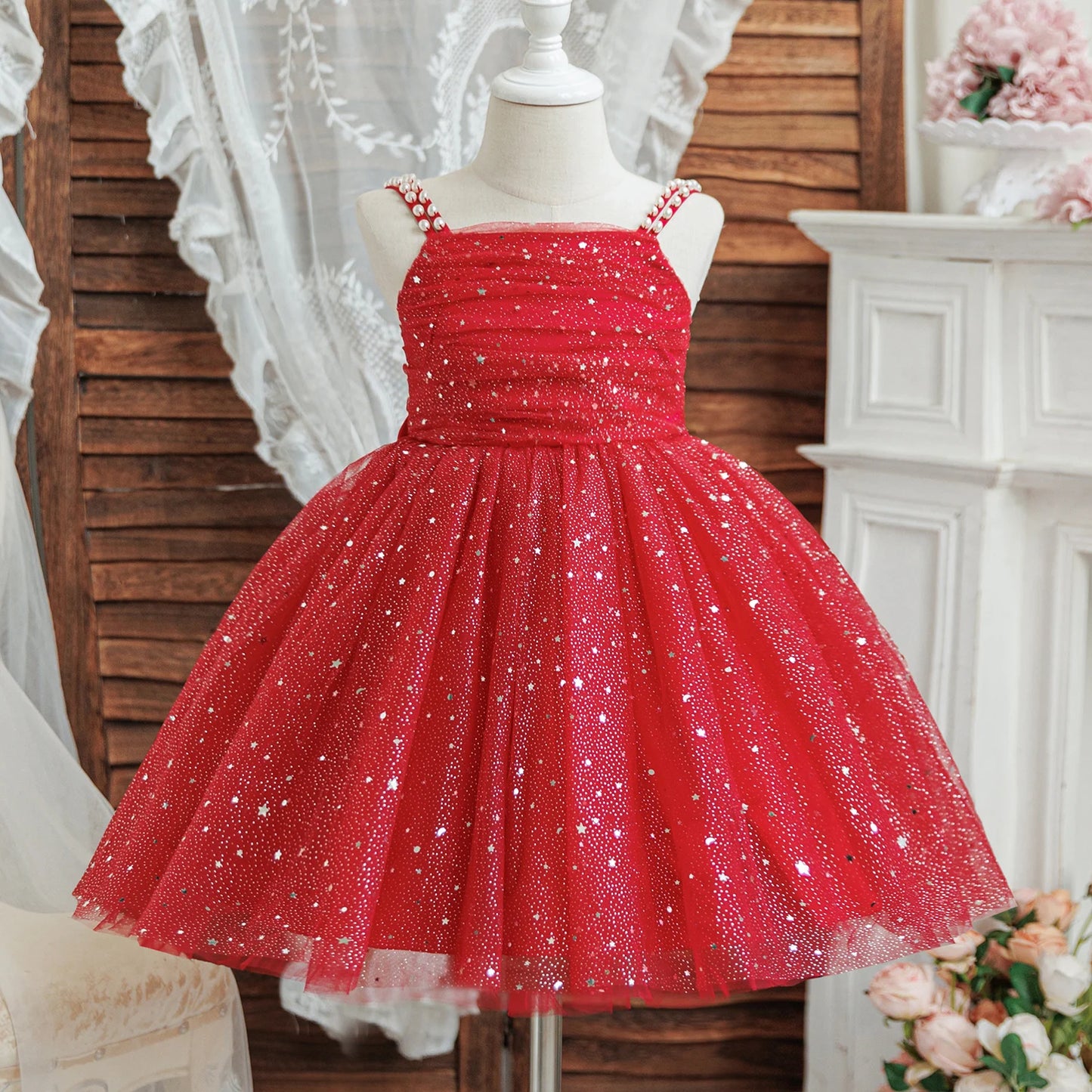 Girls Party Dress – Elegant Blue Sequin Gown