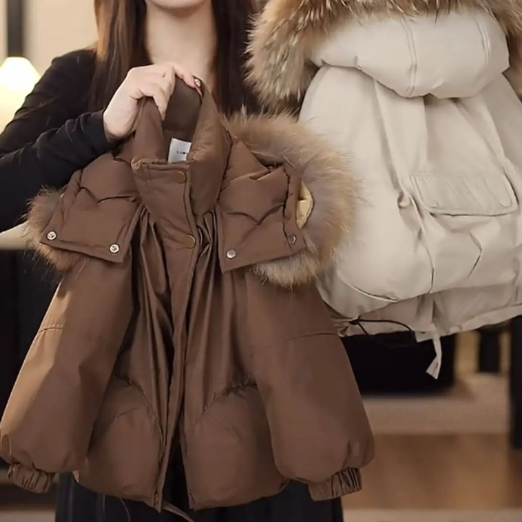 Winter Coat for Kids – Fur Collar & Hooded Down