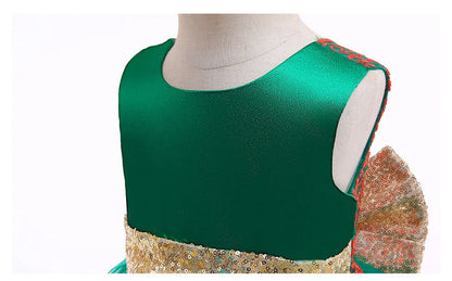 Baby Girl Lace Princess Dress with Big Bow – 3-24M