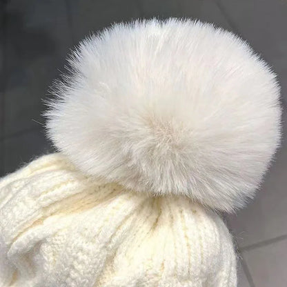 Cozy Faux Fur Pom Pom Beanie – Warm & Chic