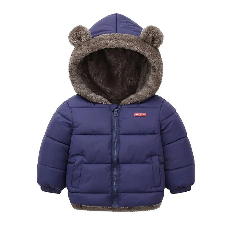 Warm 2Pcs Winter Clothes – Hooded Fleece Coat + Pants for Kids