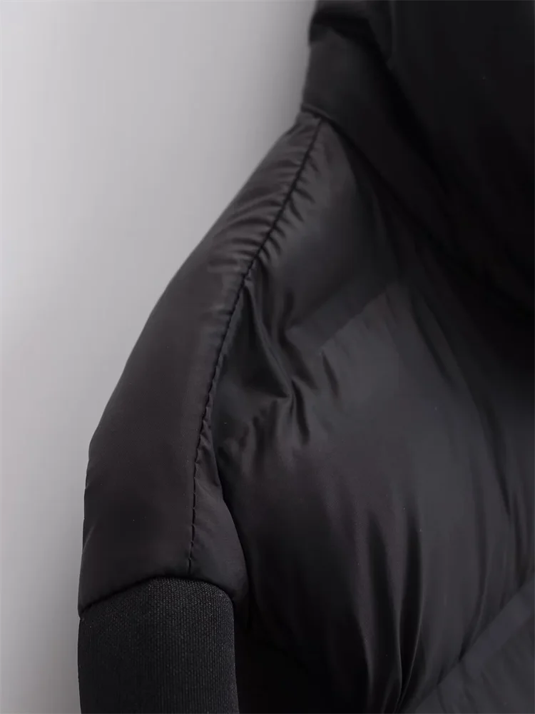 Modern Edge: Spliced Cotton Jacket with Stand Collar