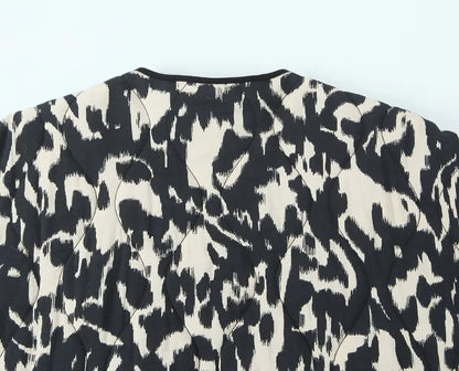 Commuter Style Cotton Jacket – Animal Print & Long Sleeve