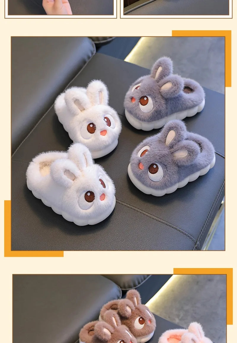 Warm Fluffy Rabbit Slippers for Boys & Girls