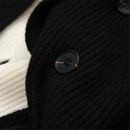 Chic Autumn Hooded Knit Coat – 2-in-1 Style