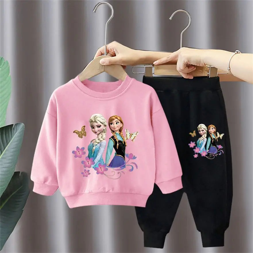 Elsa Princess 2-Piece Tracksuit: Cozy & Magical for Girls