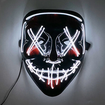 Halloween Light-Up Mask – Neon LED Marshmallow Headgear
