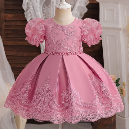 Kids’ Formal Embroidered Dress – Vintage Style Birthday