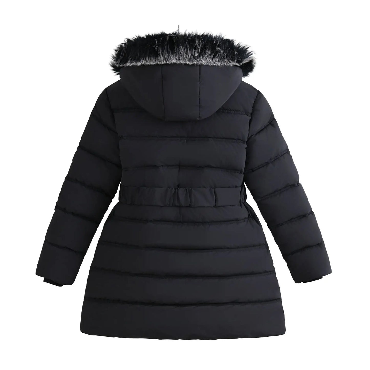 Girls’ Hooded Winter Jacket – Long Style, Warm & Fashionable