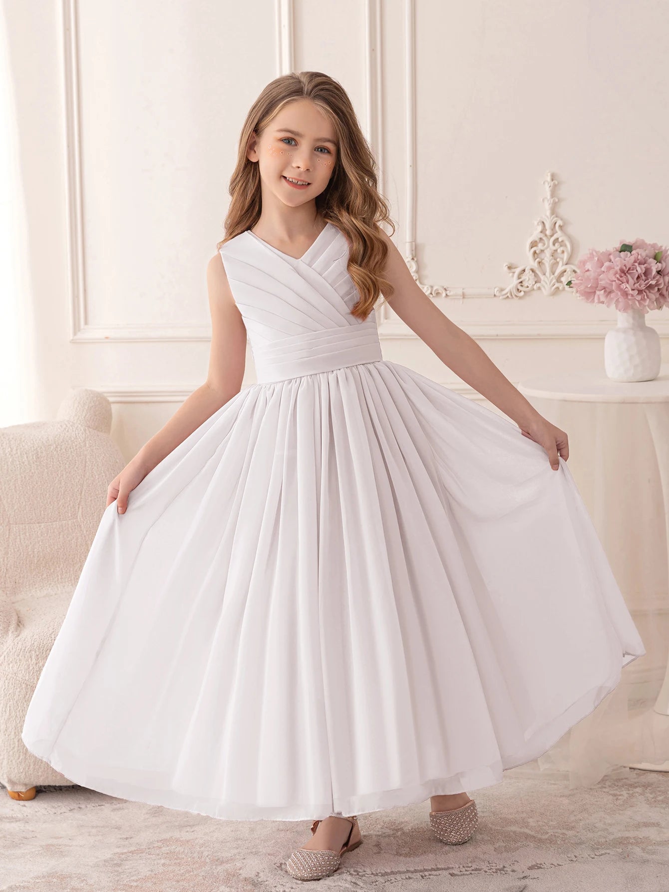 White Tulle Princess Dress for Girls – Birthday & Party
