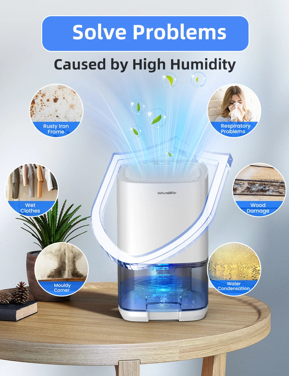 1000ml Portable Dehumidifier: Compact & Efficient Moisture Control