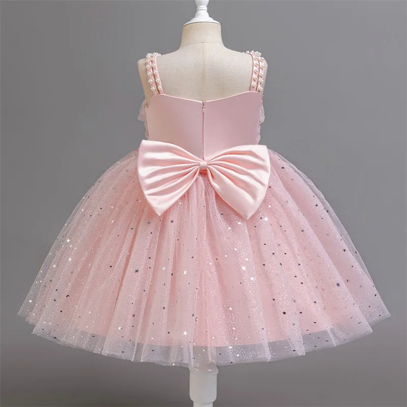 Girls Party Dress – Elegant Blue Sequin Gown