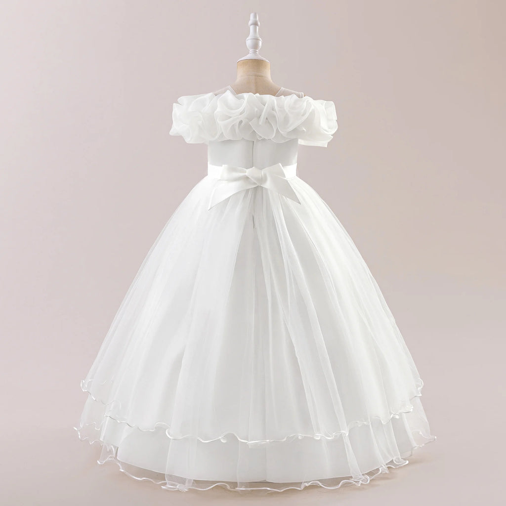 Prom & Party Dress – Girls Floral Mesh Gown