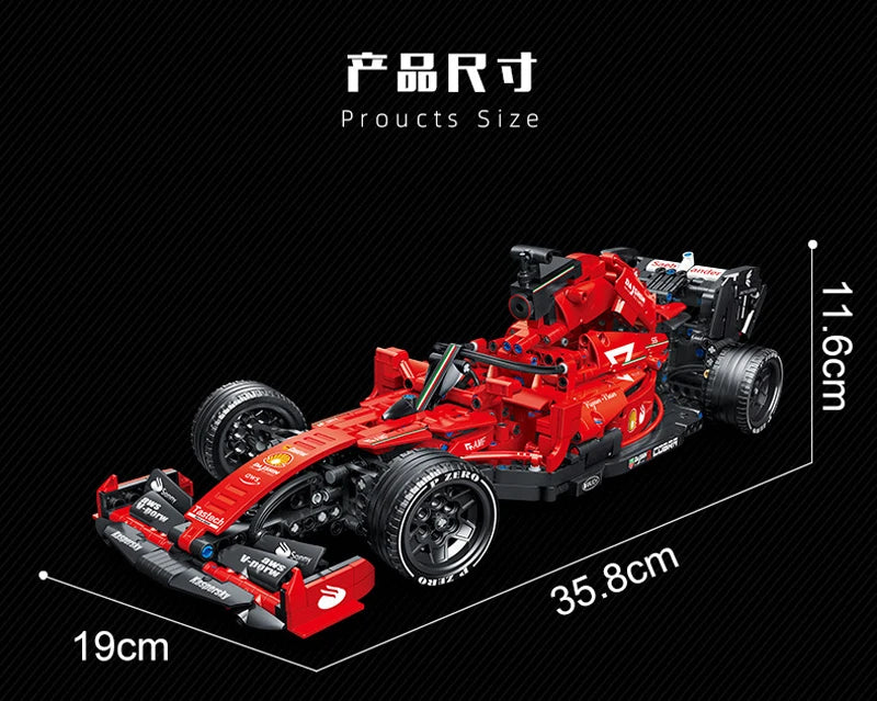 F1 Formula 1 RC Racing Car Building Blocks – 1089-Piece Expert Set