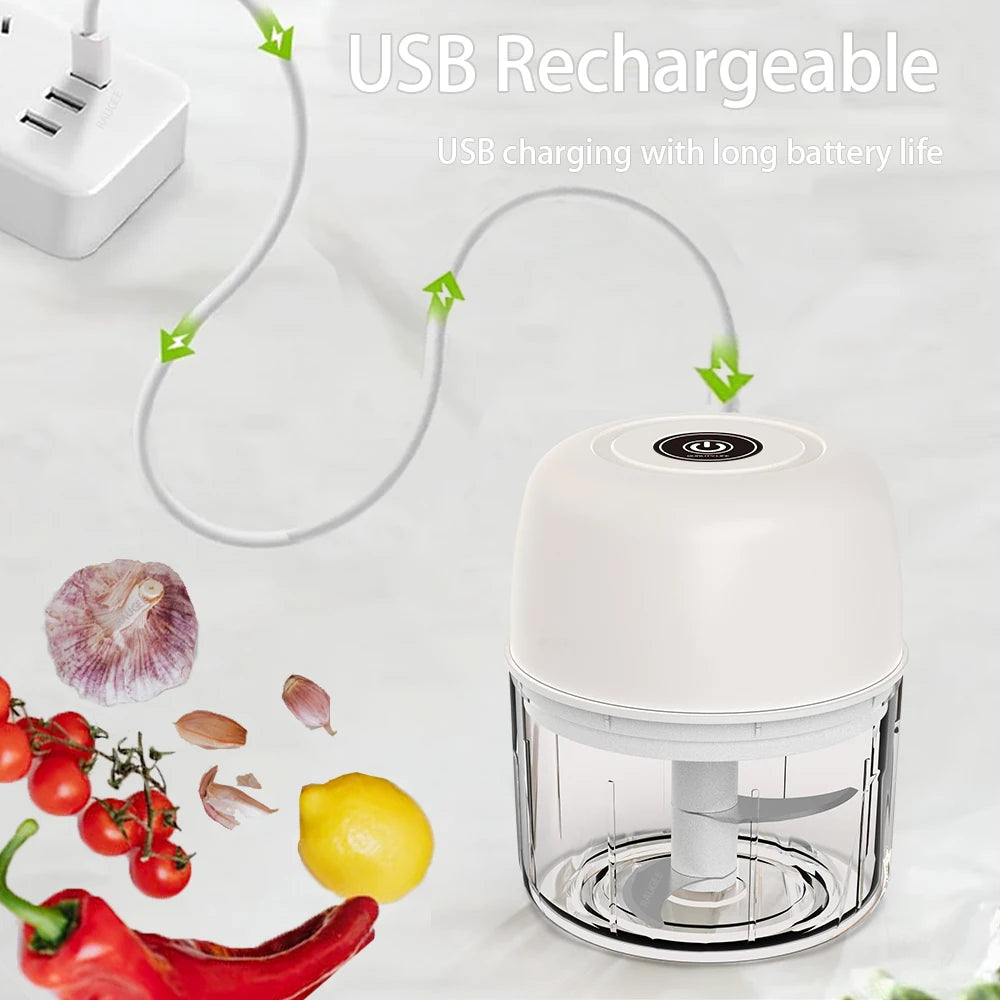 Mini Wireless Electric Food Chopper: Fast, Portable, Multifunctional