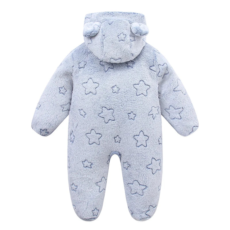 Soft Flannel Baby Romper – 0–12M Warmth