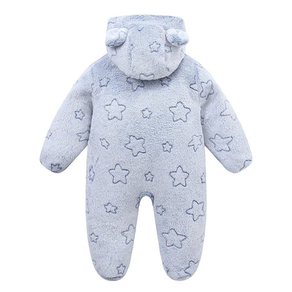 Soft Flannel Baby Romper – 0–12M Warmth