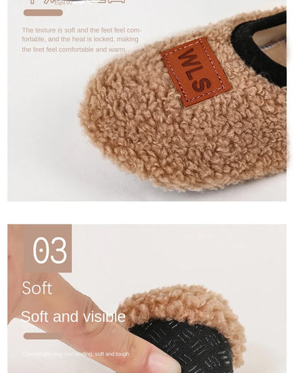 Winter Plush Baby Slippers – Cozy & Non-Slip for Little Feet