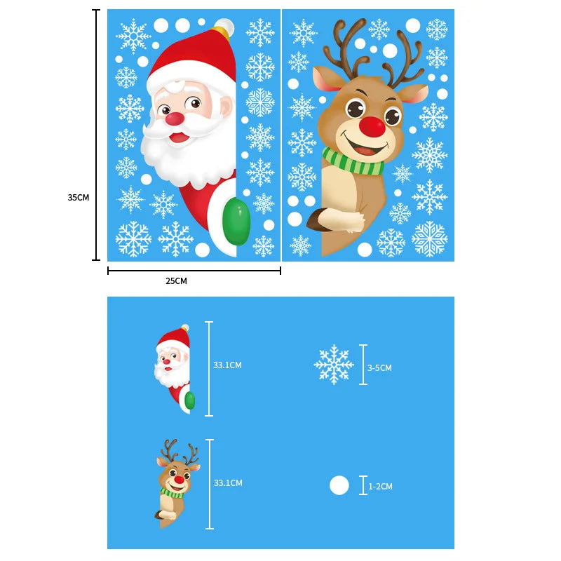 Festive Christmas Window Stickers: Santa, Snowflakes & Holiday Cheer