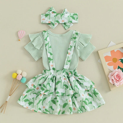 Sweet Baby Girl Summer Clothing Set 3Pcs