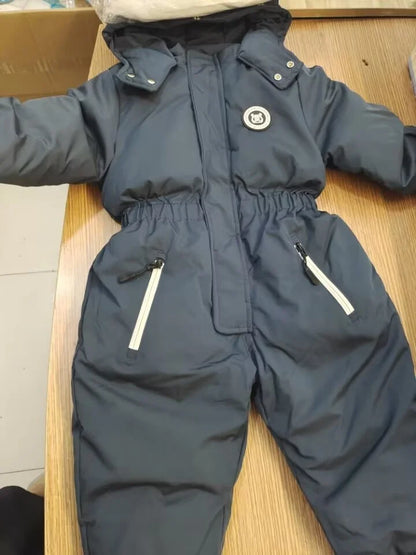 Baby Winter Overalls – Hooded Ski Suit for Cold Weather