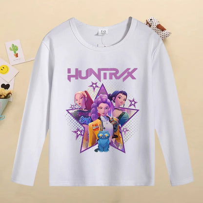 Kpop Demon Hunters Kids T-Shirt – Kawaii Cartoon Long Sleeve Top