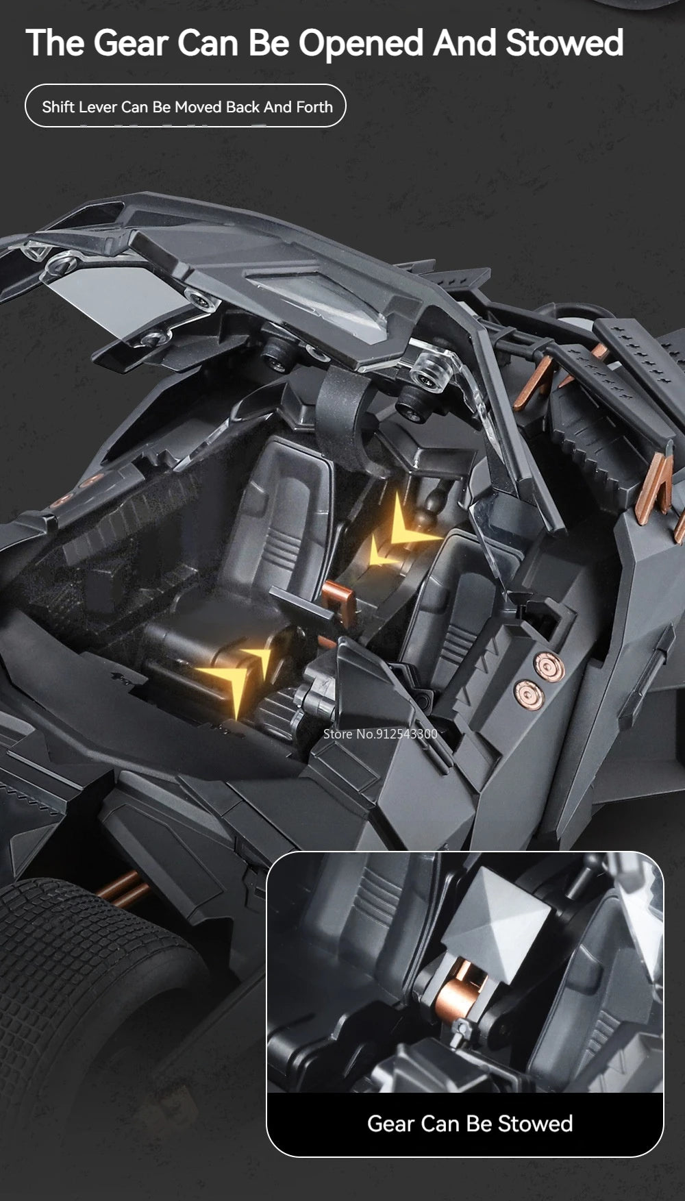 1:18 Alloy Batmobile – Sound & Light Car Model for Fans & Collectors