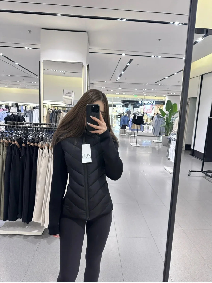 Stylish Warmth: Hooded Patchwork Cotton Jacket