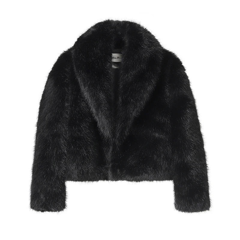 Shawl Collar Faux Fur Jacket – Bold Winter Look