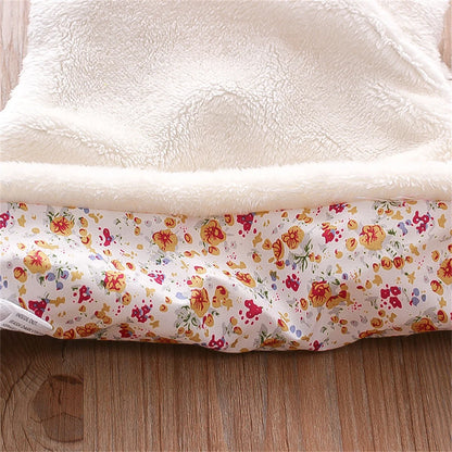 Baby Girls’ Fur Vest – Embroidered Sleeveless Coat (0–3Y)