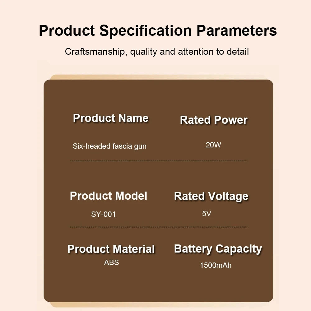 6-Head Deep Tissue Massage Gun: Pro Percussion for Neck & Spine - Ultra Shoppings