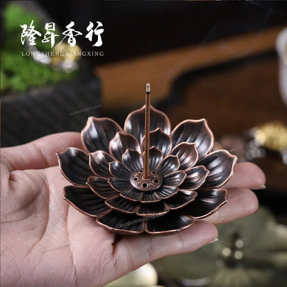 Lotus Alloy Incense Burner: Elevate Your Space with Serenity and Style