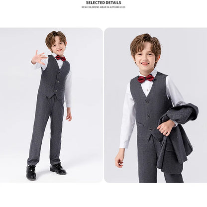 Classic Gray Suit for Boys – 1–14Y Formal & Performance Set