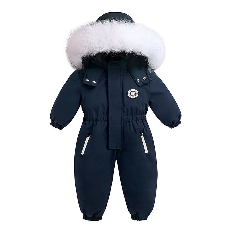 Baby Winter Overalls – Hooded Ski Suit for Cold Weather
