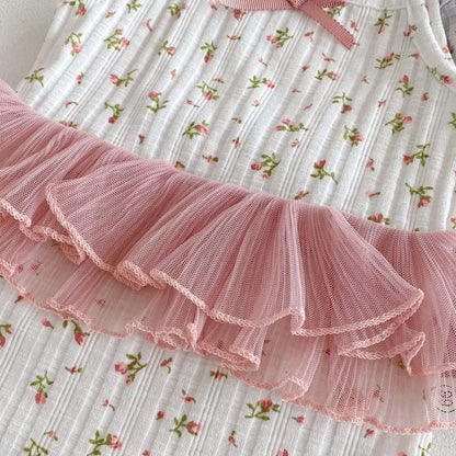 Baby Girl Floral Lace Romper Summer Outfit