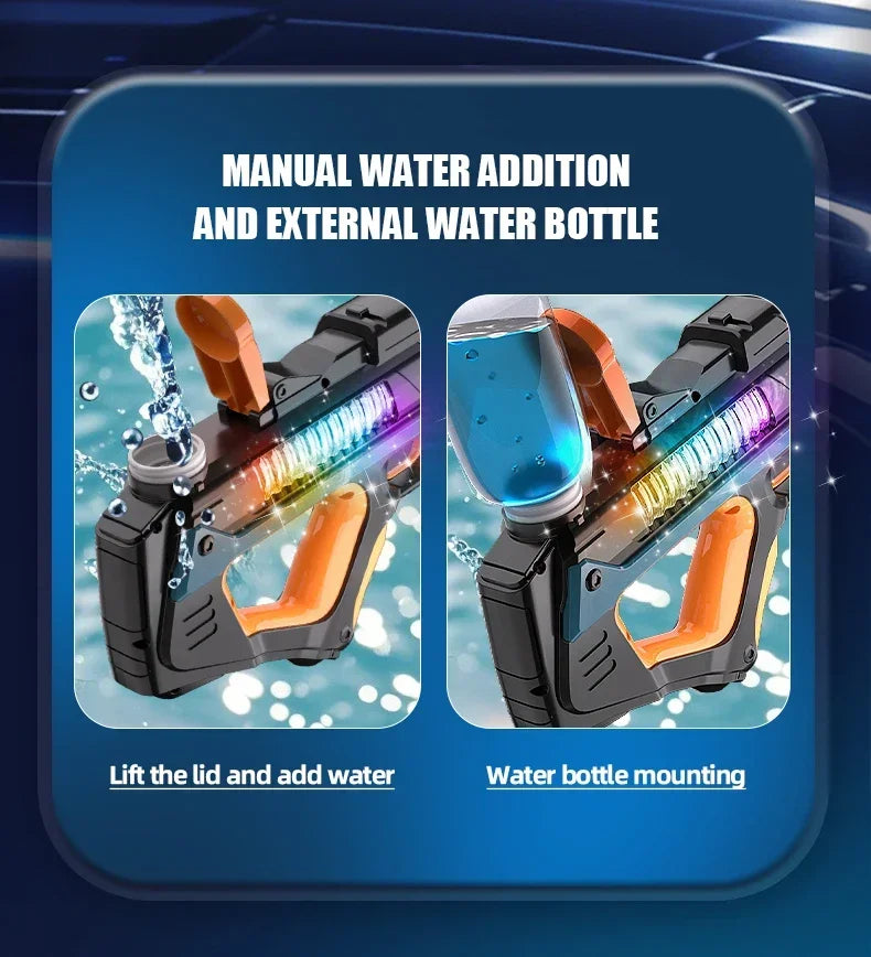 Full electric automatic water gun toy for kids, portable summer beach water fight toy by Ultra Shoppings, perfect for outdoor play