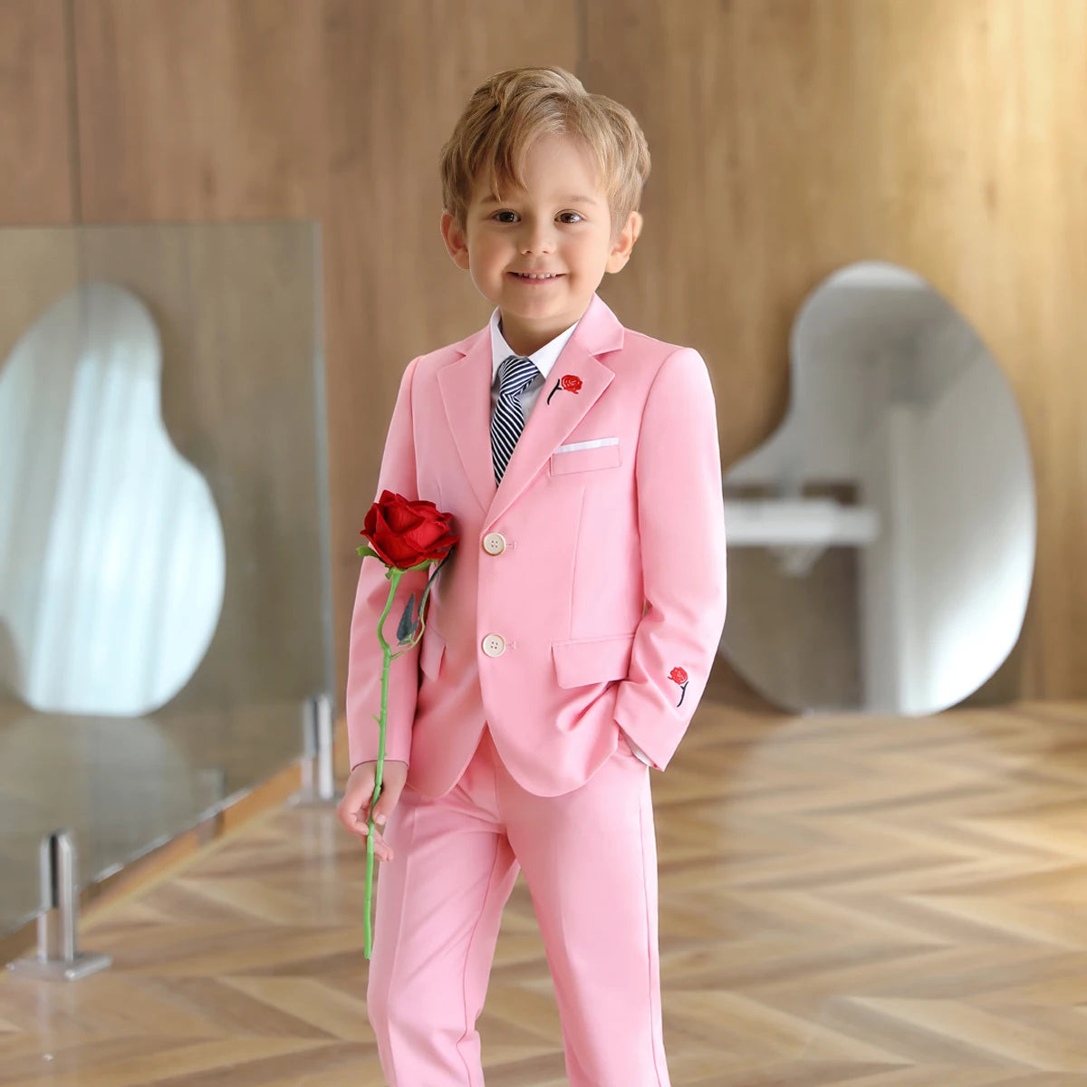 Little Boys’ Handsome Outfit – 3-Piece Suit for Weddings & Parties