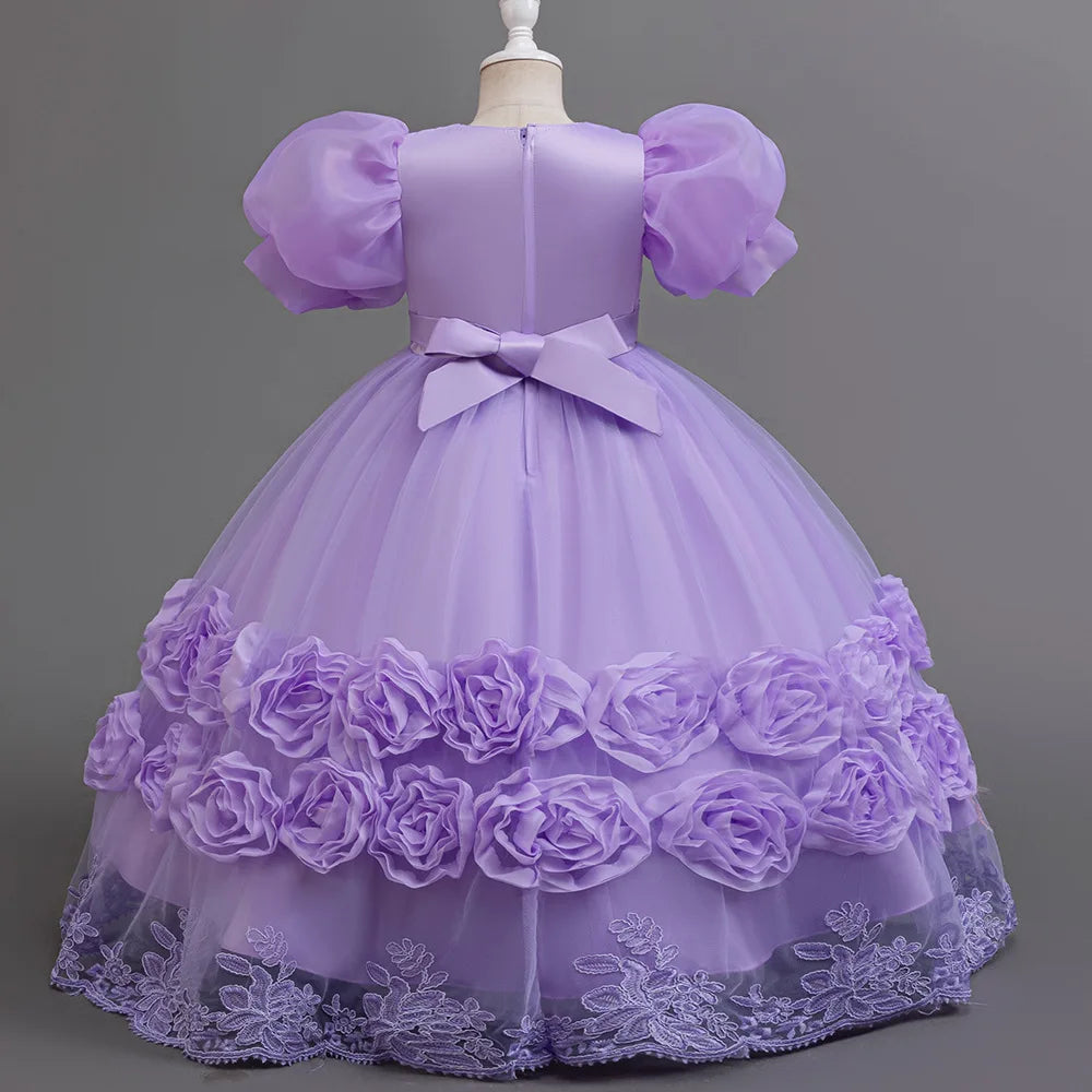 Elegant Long Sequin Dress for Girls 4–12 Years