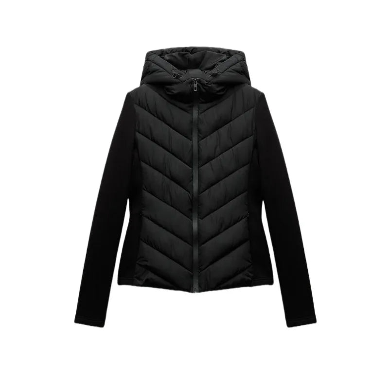 Stylish Warmth: Hooded Patchwork Cotton Jacket