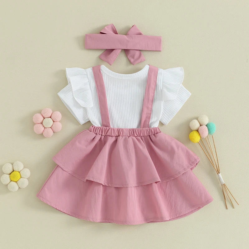 Sweet Baby Girl Summer Clothing Set 3Pcs
