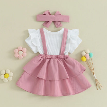Sweet Baby Girl Summer Clothing Set 3Pcs