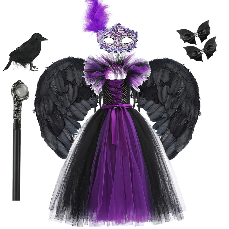 Luxury Halloween Costume – Girls Evil Role Dress
