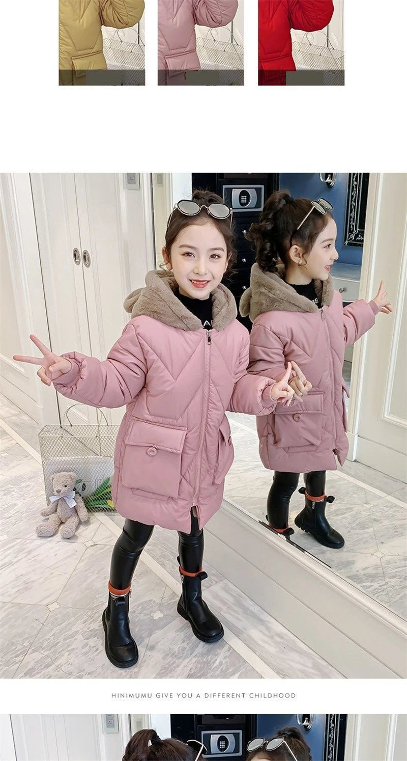 Winter Velvet Thicken Coat for Girls – Fashion & Comfort 2025