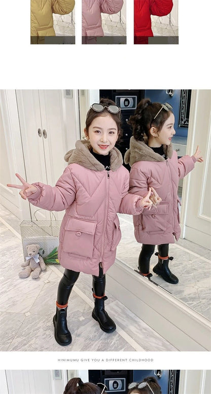 Winter Velvet Thicken Coat for Girls – Fashion & Comfort 2025