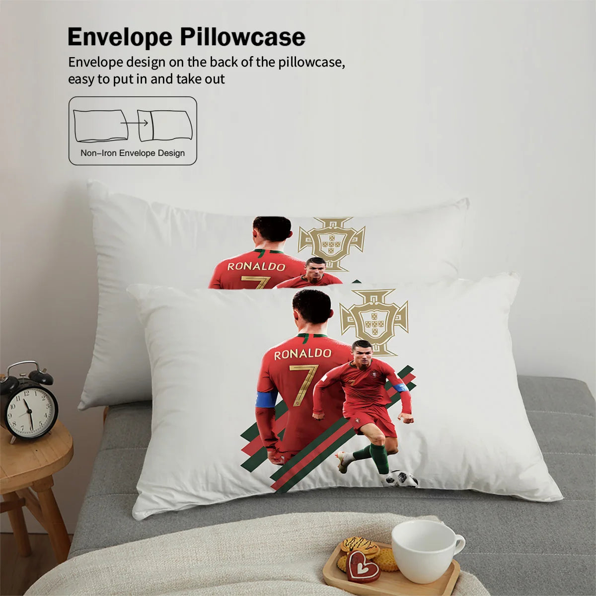 Soccer Star Bedding Set: Stylish Duvet & Pillowcases for Bedroom