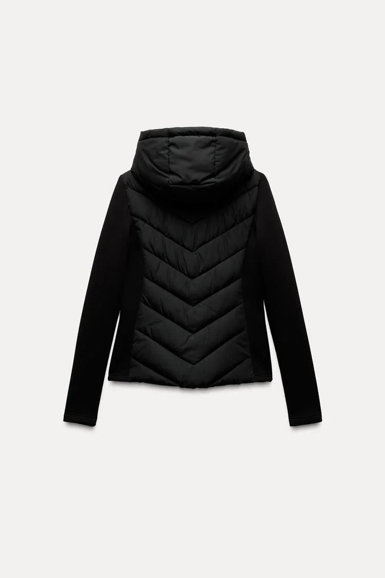 Stylish Warmth: Hooded Patchwork Cotton Jacket