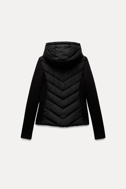Stylish Warmth: Hooded Patchwork Cotton Jacket