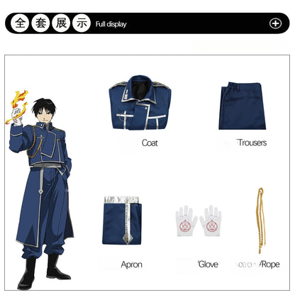 Roy Mustang Anime Cosplay – Blue Uniform Full Set for Party & Role Play